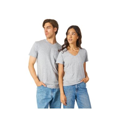 Футболка Heavy Super Club N женская с V-образным вырезом, серый меланж-4