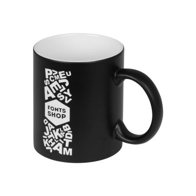 Кружка с покрытием для гравировки Subcolor BLK, черный/белый-0