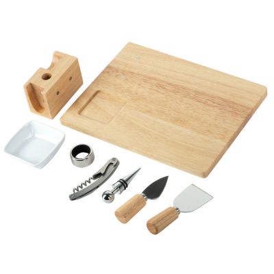 Набор Save time для сыра и вина со съемной подставкой, натуральный, серебристый-1