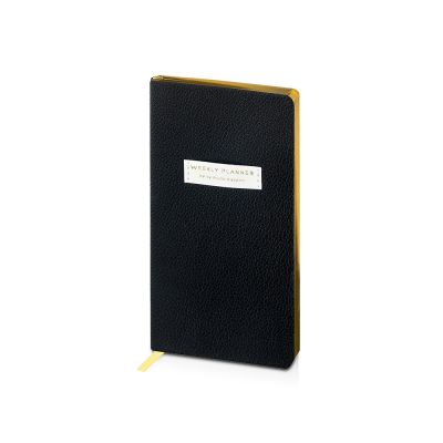 Еженедельник недатированный А6 Black с нашивкой, черный-0