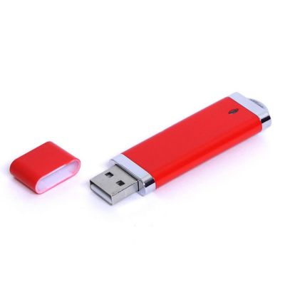 USB-флешка промо на 128 Гб прямоугольной классической формы, красный-0