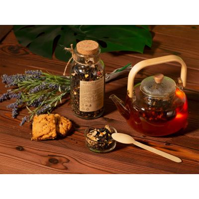 Чай черный, с соком имбиря, кусочками апельсина и малины, 100г-3