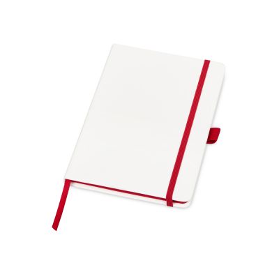 Блокнот ColorNote White, твердая обложка A5, 80 листов, белый с красным-0