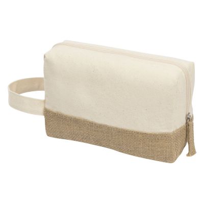 Косметичка Jute с ручкой из хлопка и джута, натуральный-1