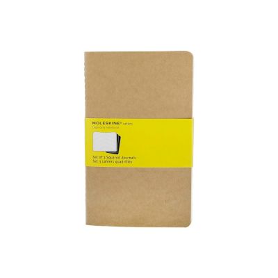 Записная книжка Moleskine Cahier (в клетку, 3 шт.), Large (13х21см), бежевый-2