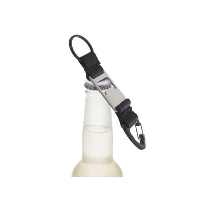 Брелок-ремувка с открывашкой и карабином Champion, черный-4