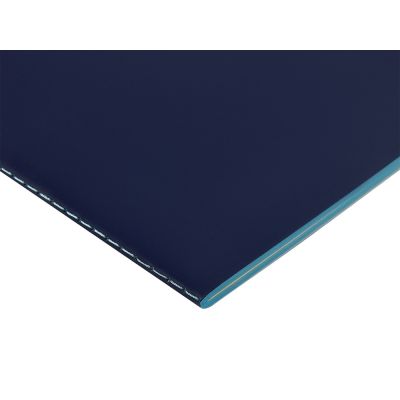 Бизнес-тетрадь А5 Pragmatic Contrast, 40 листов в клетку, темно-синий с бирюзовым срезом-1