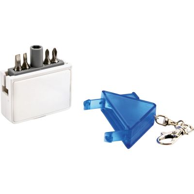 Набор отверток в виде домика с карабином, белый/синий-1