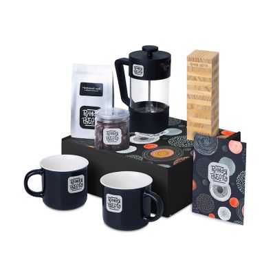 Подарочный набор Re:y. Together  с френчпрессом, кружками и дженгой-0