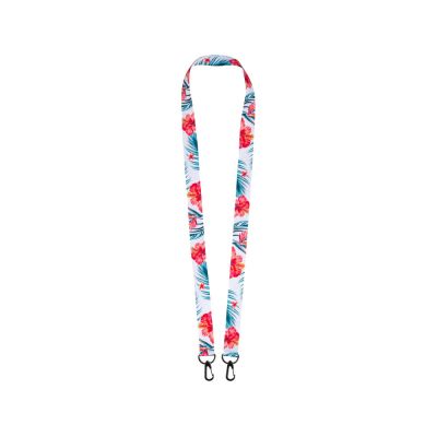 Ланъярд 2 см под сублимацию с 2-мя карабинами, черный-2