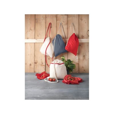 Рюкзак со шнурком Oregon хлопка плотностью 140 г/м2, серый-2