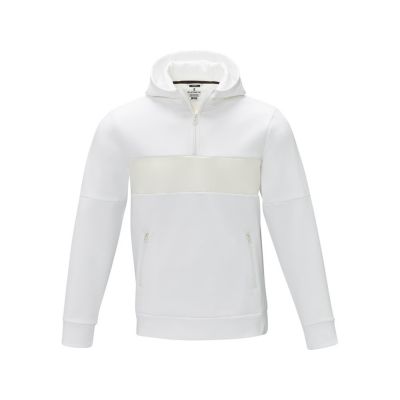 Мужской свитер анорак Sayan на молнии на половину длины с капюшоном, белый-1