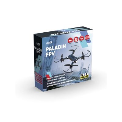 Квадрокоптер Hiper HQC-0031 Paladin FPV 0.3Mpix 480р WiFi ПДУ черный/серый-4