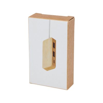 USB-концентратор Tapas из бамбука, натуральный-5
