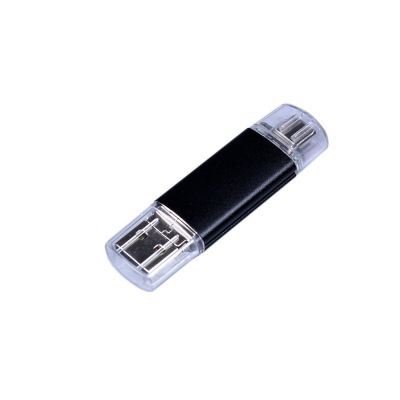 USB-флешка на 32 Гб c двумя дополнительными разъемами MicroUSB и TypeC, черный-0