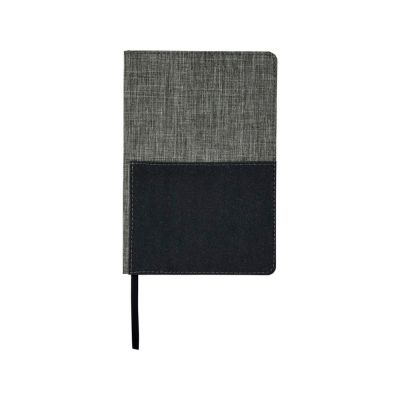 Блокнот Mera RPET размера A5 с передним карманом, серый-1