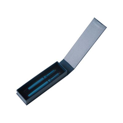 Подарочный набор из 2-х ручек Black Lama soft-touch, темно-синий-1
