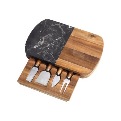 Набор для сыра в подарочной коробке из акации и мрамора Date-0