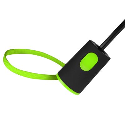 Зонт-полуавтомат складной Motley с цветными спицами, черный/зеленое яблоко-5