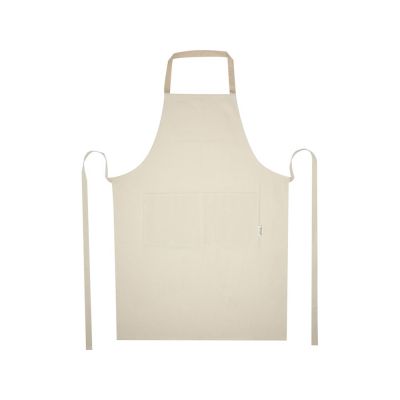 Nia фартук из переработанного хлопка плотностью 200 г/м² - бежевый овсяный-1