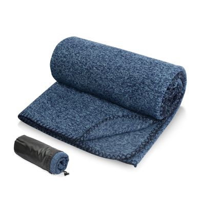 Плед вязаный Blend в чехле, синий-0