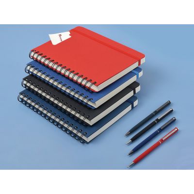 Ежедневник недатированный на гребне А5 Pragmatic, темно-синий-9