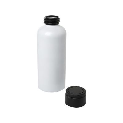 Trinity бутылка для воды из переработанного алюминия, сертифицированного согласно RCS, объемом 600 мл, с крышкой из переработ - Белый-3