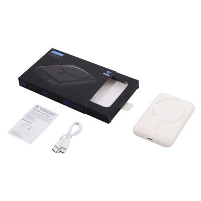 Магнитный внешний беспроводной аккумулятор Polarix, QC/PD, 10000 мАч, слоновая кость-1