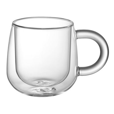 Кружка с двойными стенками с широкой ручкой Fog, прозрачный-1