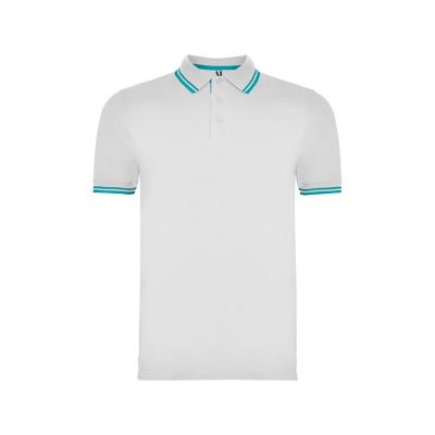 Рубашка поло Montreal мужская, белый/бирюзовый-0