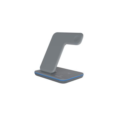 Беспроводное зарядное устройство для гаджетов 3-в-1 с технологией QI Canyon WS-303 (CNS-WCS303DG), 15W, серый-0