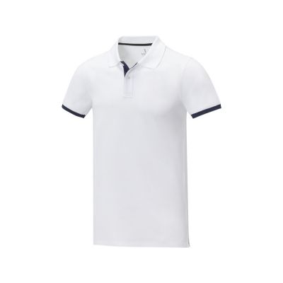 Morgan Двухцветное мужское поло с коротким рукавом , белый-0