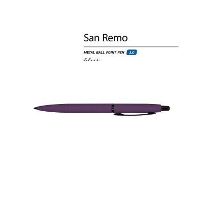 Ручка металлическая шариковая San Remo, софт-тач, 1.0 мм, фиолетовый-1