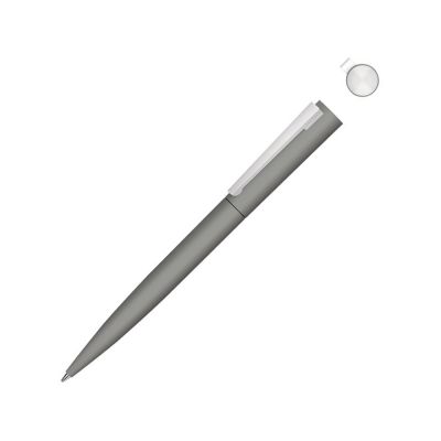 Металлическая шариковая ручка soft touch Brush gum, серый-0