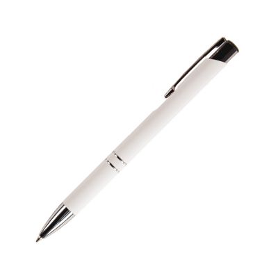 Ручка металлическая шариковая FAMILY MELAN, soft touch (Белый)-0