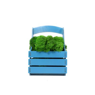 Композиция Корзинка со мхом, синий-0