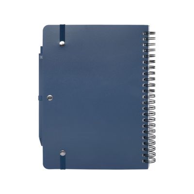 Блокнот Thalaasa формата А5 в твердой обложке из океанического пластика с шариковой ручкой - Синий-2
