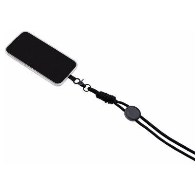 Ремешок на шею для телефона Нэко, черный-3