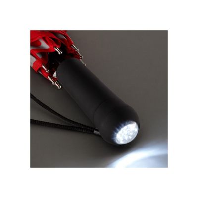 Зонт-трость 7571 Safebrella с фонариком и светоотражающими элементами, полуавтомат, серый-2