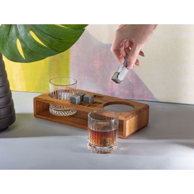 Набор для виски и коктейлей на подставке из дуба Whiskey Party-11