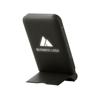 Беспроводной внешний аккумулятор с подсветкой лого и подставкой Magflash, 10000 мАч, 15 Вт, черный-2