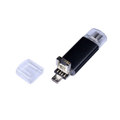 USB-флешка на 32 Гб c двумя дополнительными разъемами MicroUSB и TypeC, черный-2