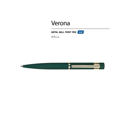 Ручка шариковая автоматическая BrunoVisconti VERONA цвет корпуса зеленый, soft-touch, 1 мм, синяя-1