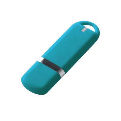 USB-флешка на 32 ГБ с покрытием soft-touch, голубой-0