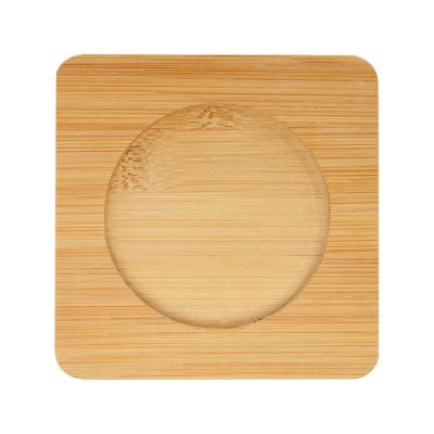 Стеклянный стакан Manti объемом 350 мл с двойными стенками и подставкой из бамбука, 2 шт. , natural-3