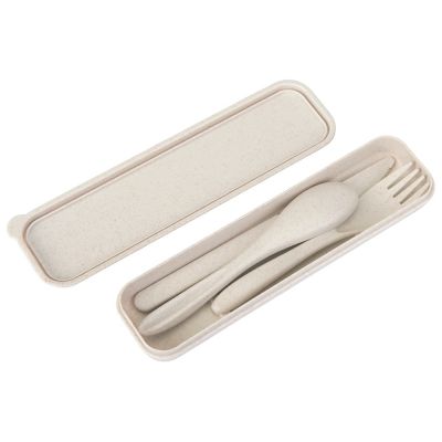 Набор столовых приборов Ron из бамбукового волокна, бежевый-7