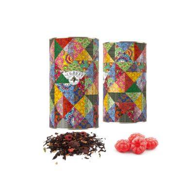 Подарочный набор с черным чаем и малиновыми леденцами в тубусе-0