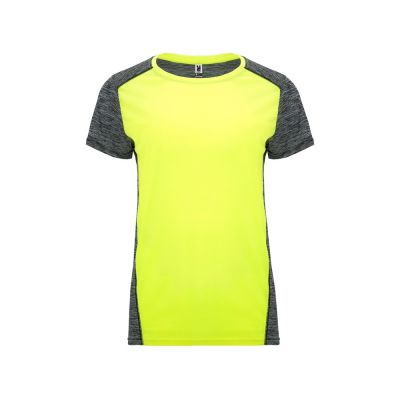Спортивная футболка Zolder женская, неоновый желтый/меланжевый черный-0