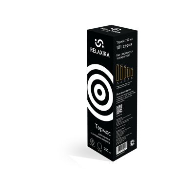 Термос Relaxika 101 (0,75 литра), черный (без лого)-11