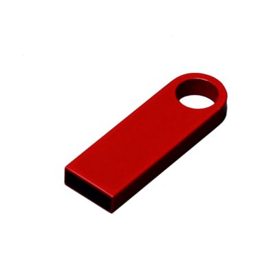 USB 2.0-флешка на 8 Гб с мини чипом и круглым отверстием, красный-0